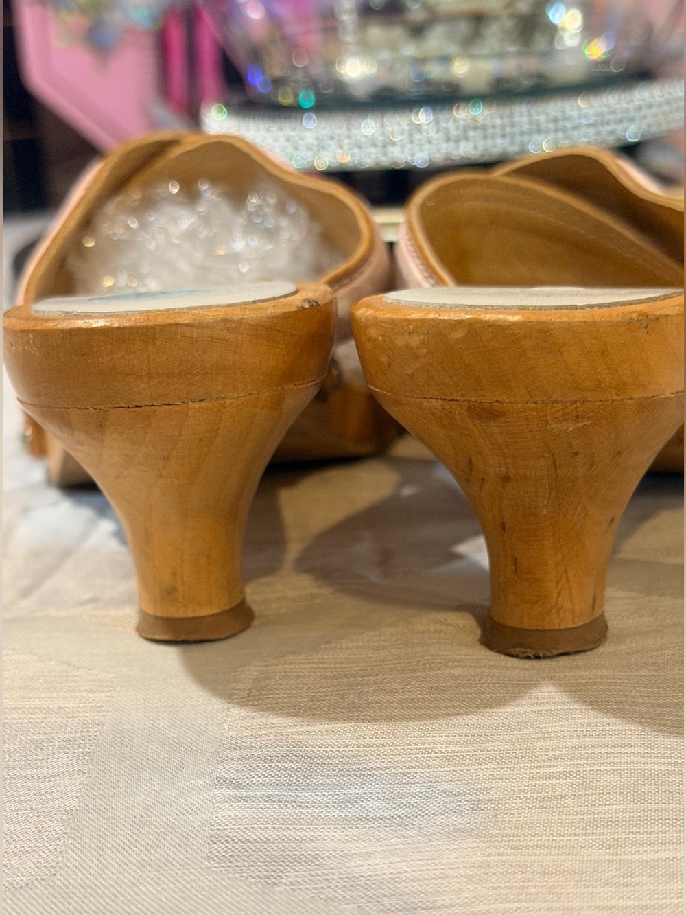 Coach Pink Wood Kitten Heel Slide Mules - Picture 6 of 8